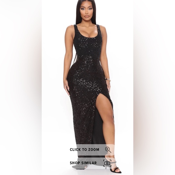 SOLD Chocolate sequin Fashion Nova dress - Picture 2 of 3